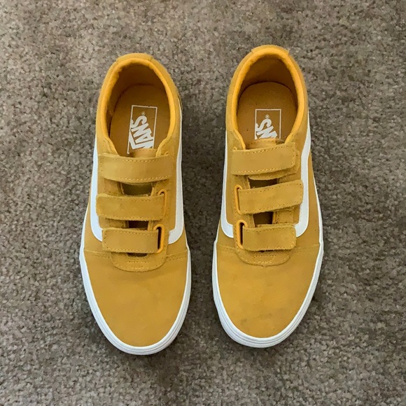 yellow velcro vans